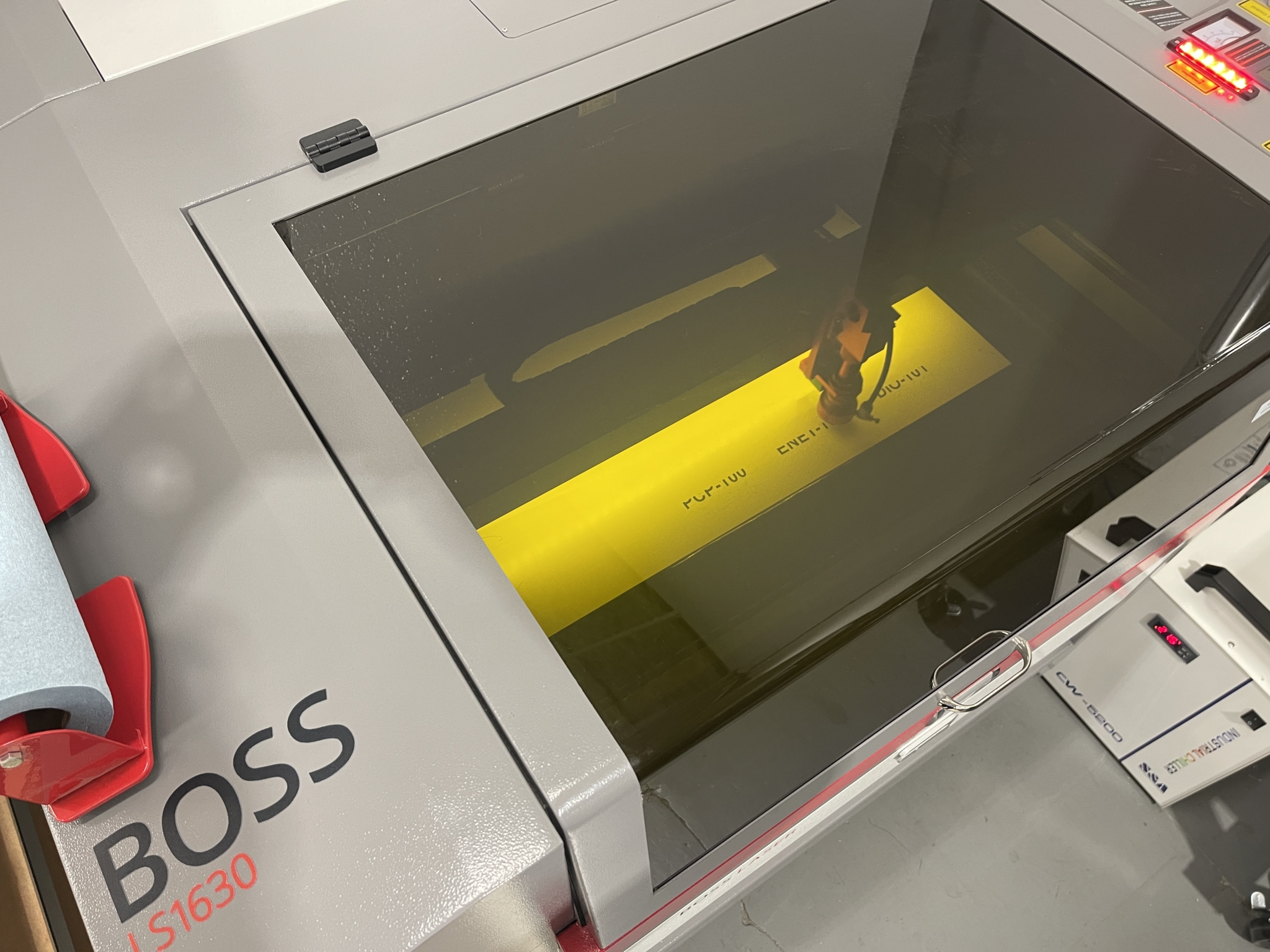 Laser making control panel signage